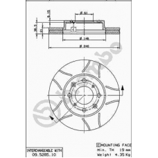 09.5285.75 BREMBO Тормозной диск