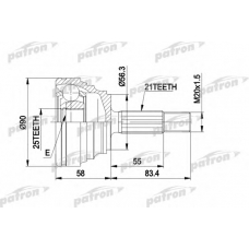 PCV1204 PATRON Шарнирный комплект, приводной вал