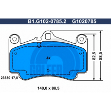 B1.G102-0785.2 GALFER Комплект тормозных колодок, дисковый тормоз