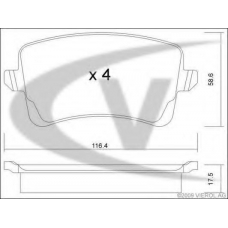 V10-8305 VEMO/VAICO Комплект тормозных колодок, дисковый тормоз