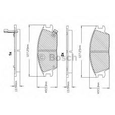 F 03B 150 007 BOSCH Комплект тормозных колодок, дисковый тормоз