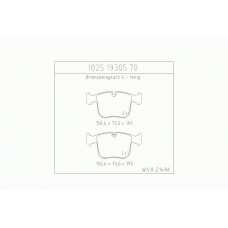 1025.19305.70 ZIMMERMANN Комплект тормозных колодок, дисковый тормоз