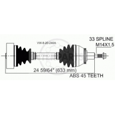 VW-8-20-240A InterParts Приводной вал