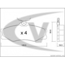 V10-8348 VEMO/VAICO Комплект тормозных колодок, дисковый тормоз