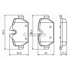 0 986 494 461 BOSCH Комплект тормозных колодок, дисковый тормоз