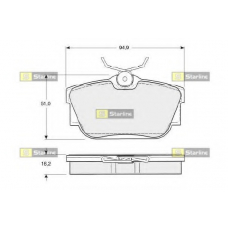 BD S307 STARLINE Комплект тормозных колодок, дисковый тормоз