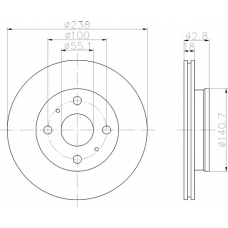 8DD 355 104-781 HELLA PAGID Тормозной диск