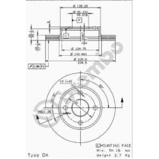 09.5869.14 BREMBO Тормозной диск