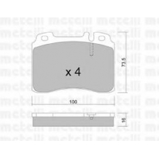 22-0667-1 METELLI Комплект тормозных колодок, дисковый тормоз