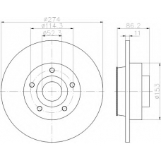 8DD 355 117-351 HELLA Тормозной диск