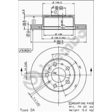 09.5082.10 BREMBO Тормозной диск