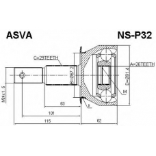 NS-P32 ASVA Шарнирный комплект, приводной вал