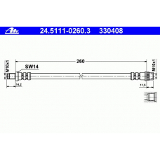 24.5111-0260.3 ATE Тормозной шланг