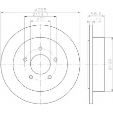 8DD 355 114-771 HELLA Тормозной диск