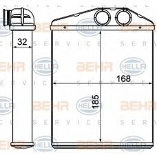 8FH 351 000-611 HELLA Теплообменник, отопление салона