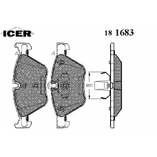181683 ICER Комплект тормозных колодок, дисковый тормоз