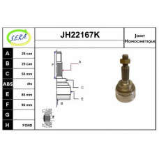 JH22167K SERA Шарнирный комплект, приводной вал