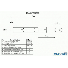 BGS10504 BUGIAD Газовая пружина, капот