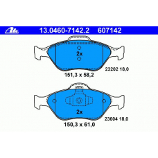 13.0460-7142.2 ATE Комплект тормозных колодок, дисковый тормоз
