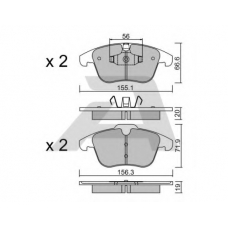 BPFO-1003 AISIN Комплект тормозных колодок, дисковый тормоз