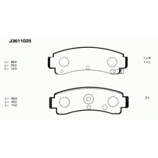 J3611025 NIPPARTS Комплект тормозных колодок, дисковый тормоз