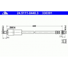 24.5111-0440.3 ATE Тормозной шланг
