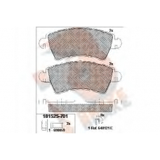 RB1525-701 R BRAKE Комплект тормозных колодок, дисковый тормоз