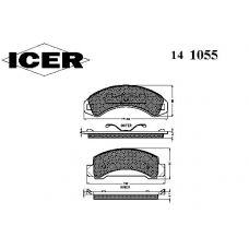 141055 ICER Комплект тормозных колодок, дисковый тормоз