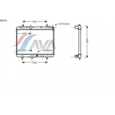 PE2249 AVA Радиатор, охлаждение двигателя