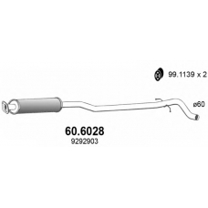 60.6028 ASSO Средний глушитель выхлопных газов