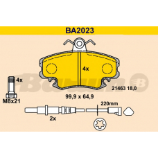 BA2023 BARUM Комплект тормозных колодок, дисковый тормоз