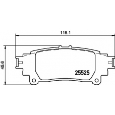 2552501 TEXTAR Комплект тормозных колодок, дисковый тормоз