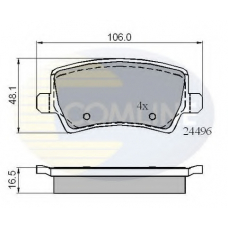 CBP01613 COMLINE Комплект тормозных колодок, дисковый тормоз