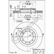 09.7262.10 BREMBO Тормозной диск