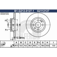 B1.G212-0127.1 GALFER Тормозной диск