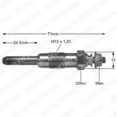 HDS221 DELPHI Свеча накаливания