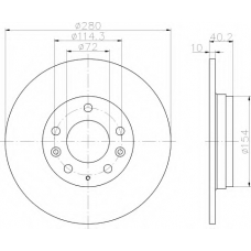 8DD 355 110-381 HELLA Тормозной диск