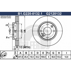 B1.G220-0132.1 GALFER Тормозной диск