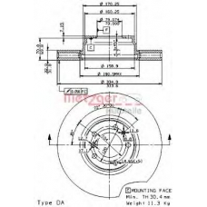 24597 V METZGER Тормозной диск