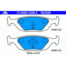 13.0460-3306.2 ATE Комплект тормозных колодок, дисковый тормоз