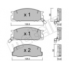 22-0280-0 METELLI Комплект тормозных колодок, дисковый тормоз