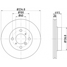 8DD 355 106-231 HELLA Тормозной диск