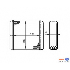 8FH 351 312-091 HELLA Теплообменник, отопление салона