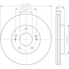 MDC2119 MINTEX Тормозной диск