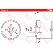 DB4375 TRW Тормозной барабан