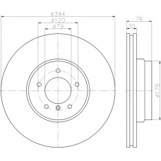 8DD 355 115-961 HELLA PAGID Тормозной диск