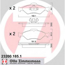 23200.185.1 ZIMMERMANN Комплект тормозных колодок, дисковый тормоз