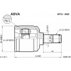 MTIU-5022 ASVA Шарнирный комплект, приводной вал