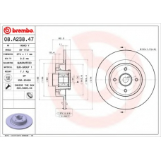 08.A238.47 BREMBO Тормозной диск