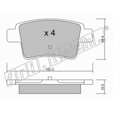 817.0 fri.tech. Комплект тормозных колодок, дисковый тормоз